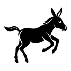 Donkey vector illustration, donkey isolated on white, donkey silhouette, donkey vector art