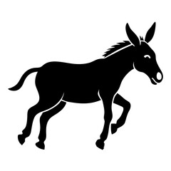 Donkey vector illustration, donkey isolated on white, donkey silhouette, donkey vector art
