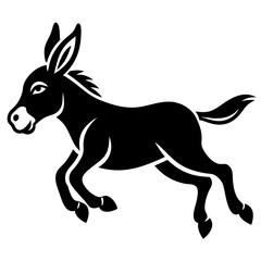 Donkey vector illustration, donkey isolated on white, donkey silhouette, donkey vector art
