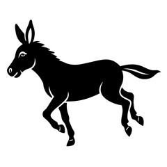 Donkey vector illustration, donkey isolated on white, donkey silhouette, donkey vector art