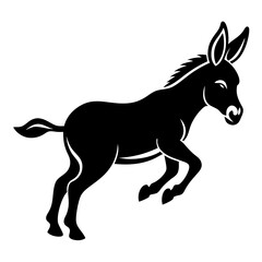 Donkey vector illustration, donkey isolated on white, donkey silhouette, donkey vector art