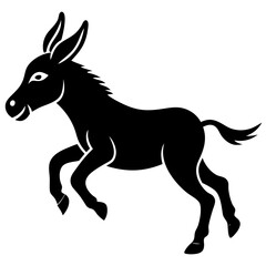 Donkey vector illustration, donkey isolated on white, donkey silhouette, donkey vector art
