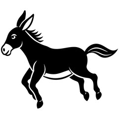Donkey vector illustration, donkey isolated on white, donkey silhouette, donkey vector art