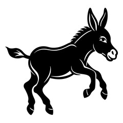 Donkey vector illustration, donkey isolated on white, donkey silhouette, donkey vector art
