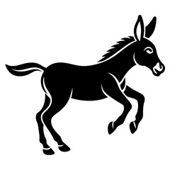 Donkey vector illustration, donkey isolated on white, donkey silhouette, donkey vector art