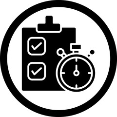 Project Deadline Glyph Black Icon