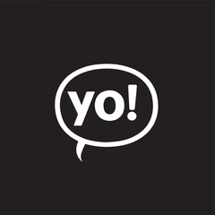 Yo bubble text style creative icon exclamation fun hand funny design.