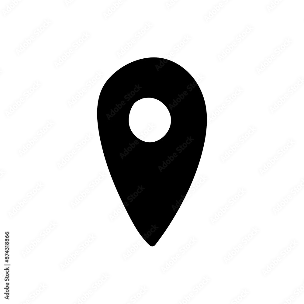 Poster location pin doodle icon with simple and abstract design