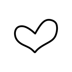 Heart doodle icon with simple and abstract design