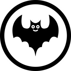 Bat Glyph Black Icon