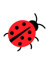 Ladybug clip art design on plain white transparent isolated background for sign, decal, card, shirt, hoodie, sweatshirt, apparel, tag, mug, icon, poster or badge
