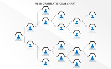 Vertical organization chart vector image, organizational chart infographic, Flat organizational chart