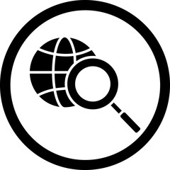 Global Research Glyph Black Icon