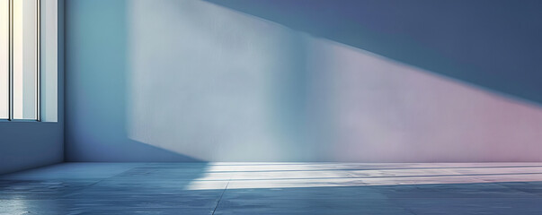 A serene visual of an empty wall painted in pastel periwinkle, with a smooth texture and gentle lighting, creating a calm and inviting atmosphere.