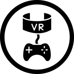 Vr Game Glyph Black Icon
