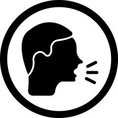 Cough Glyph Black Icon