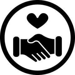 Obraz premium Handshake Glyph Black Icon
