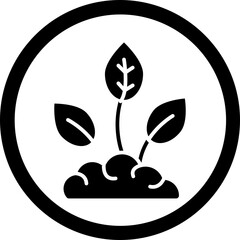 Reforestation Glyph Black Icon