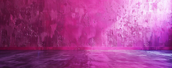 A vibrant image of an empty wall painted in bright fuchsia, with a smooth texture and even lighting, emphasizing the bold and energetic color.