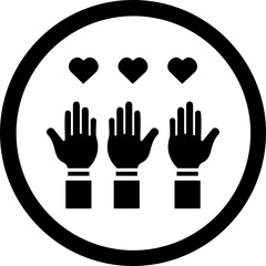 Obraz premium Volunteer Glyph Black Icon