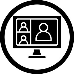 Virtual Meeting Glyph Black Icon