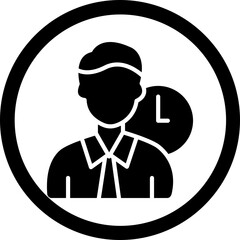 Working Hours Glyph Black Icon