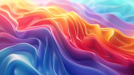 Obraz premium Abstract digital art design featuring a series of colorful, wavy lines