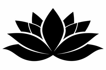lotus vector illustration, lotus isolated on white, lotus silhouette, lotus vector art