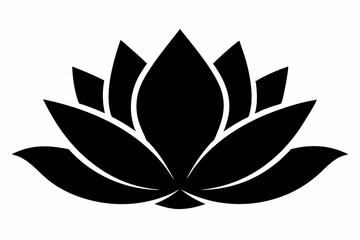 lotus vector illustration, lotus isolated on white, lotus silhouette, lotus vector art