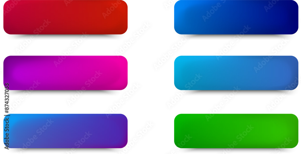 Wall mural vector 3d button set with gradient isolated elements for your design a collection of colorful shapes
