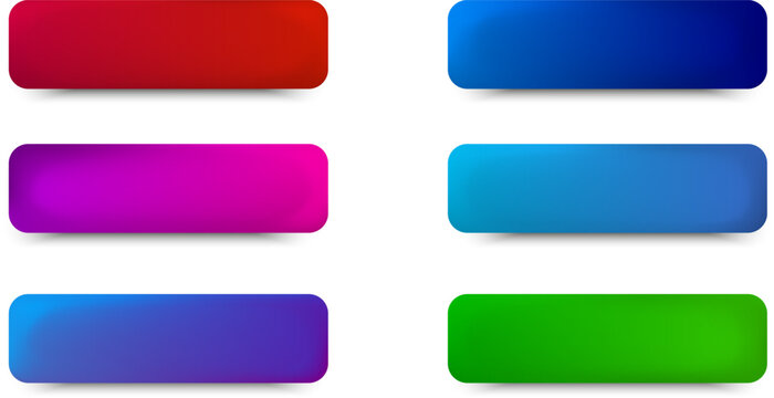 Vector 3d button set with gradient Isolated elements for your design A collection of colorful shapes