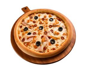 pizza on a board png background 