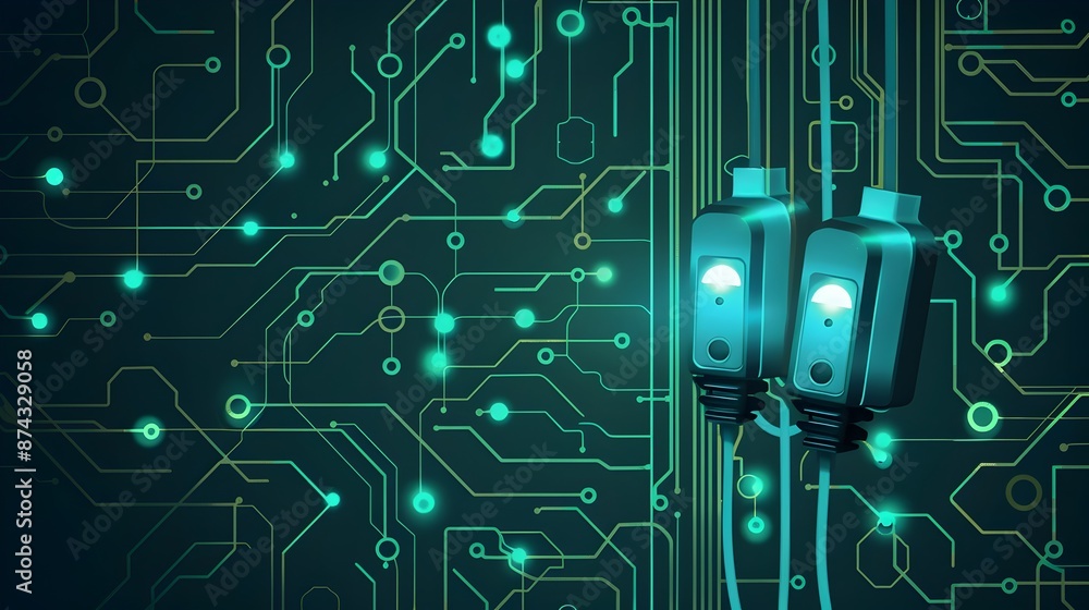 Poster of plugging in electronic connection with circuit board elements
