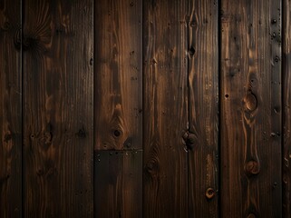 Naklejka premium A rough, weathered brown wooden wall with a vintage, textured grain pattern