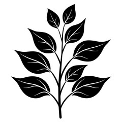 Plant vector illustration, plant in a pot isolated on white, plant silhouette, plant in a pot vector art