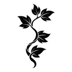 Twisting Vine Leaf Silhouette Art