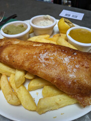 fish and chips on a plate