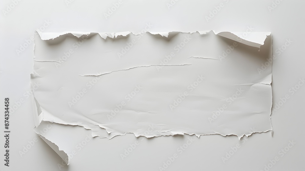 Poster torn white paper texture abstract background for copy space or design template
