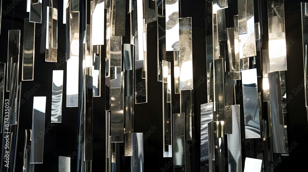 Aufkleber sleek architectural patterns of urban geometry and abstract mirrored reflections