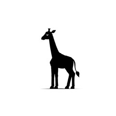 illustration logo of minimalist outline of a giraffe