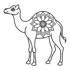 Camel  adult coloring book  stress relieving mandala art