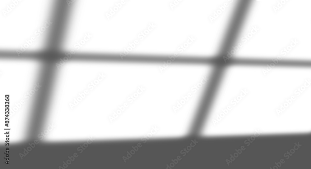 Poster window light shadow overlay effect on transparent background