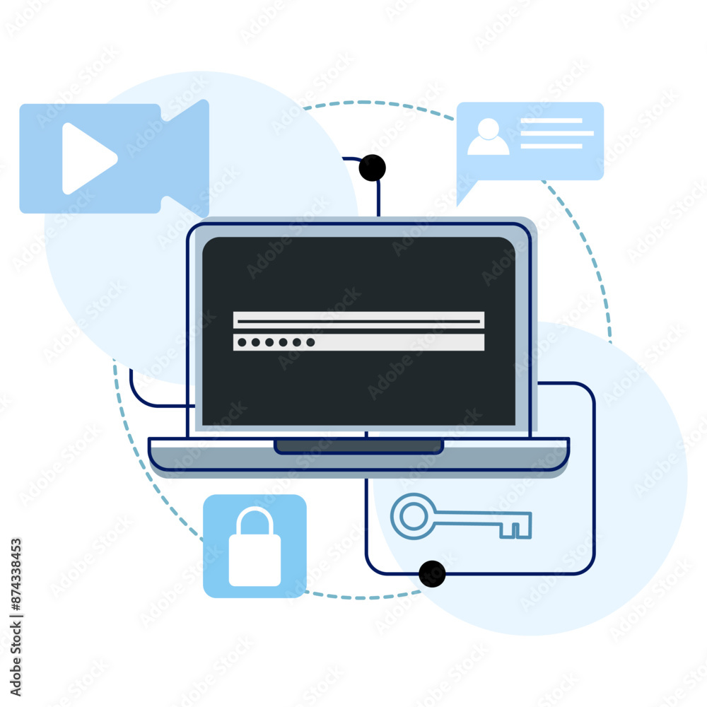 Poster concept of cyber data security, internet security or information privacy. personal data security, da