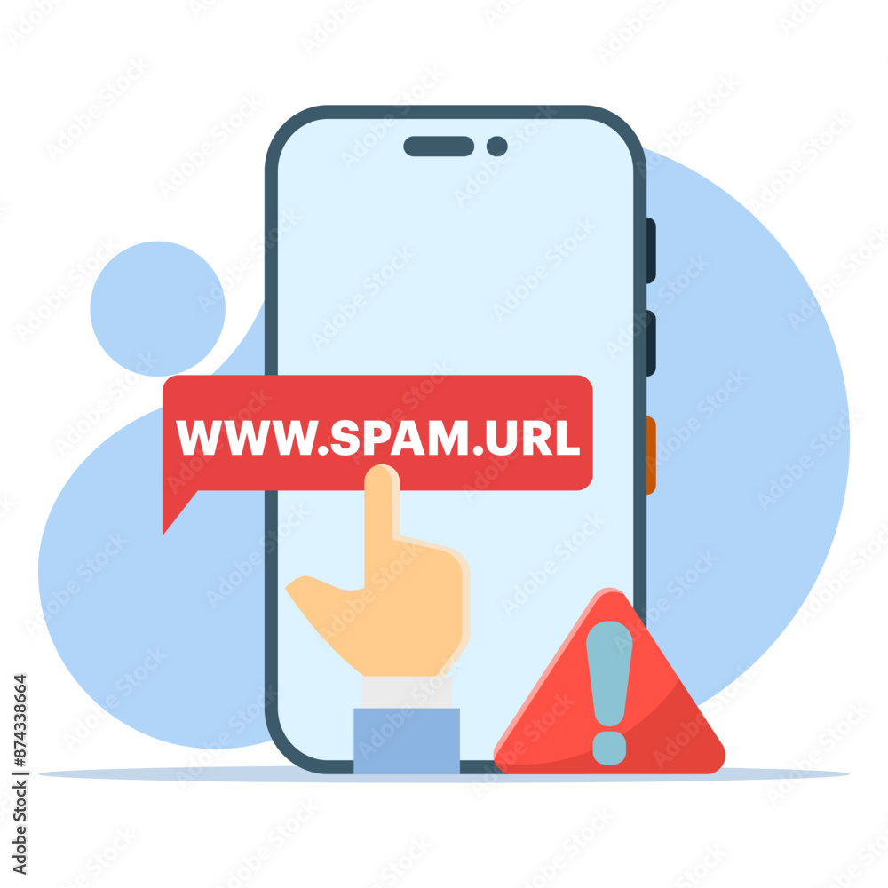 Poster concept concept do not click on spam urls, suspicious and dangerous hyperlinks. modern graphic eleme