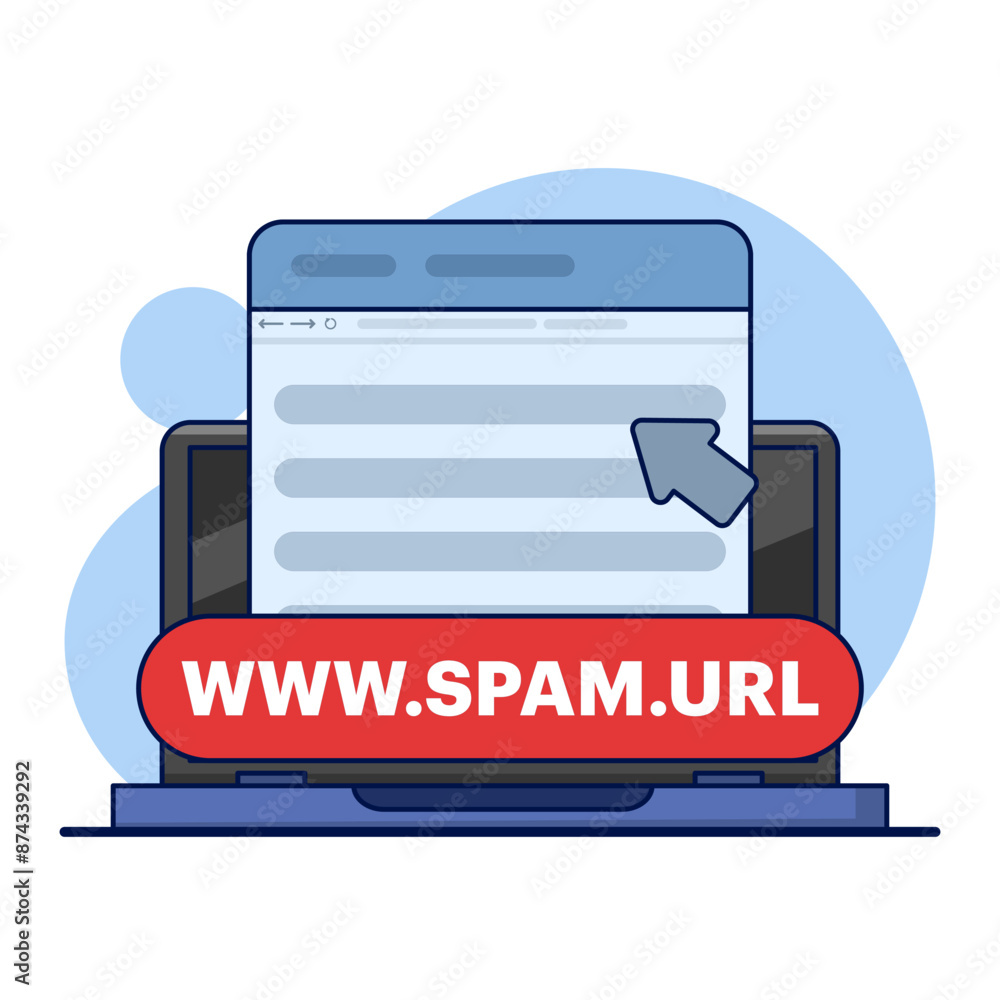 Aufkleber concept concept do not click on spam urls, suspicious and dangerous hyperlinks. modern graphic eleme