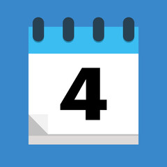 Calendar icon concept, date element, date change on calendar, number of days remaining flat design concept illustration. simple modern graphic elements for blank state ui, infographics.