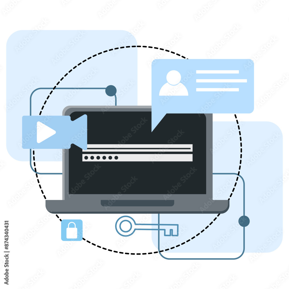 Poster concept of cyber data security, internet security or information privacy. personal data security, da