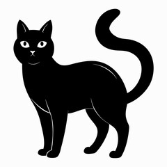 cat vector illustration, cat isolated on white, cat silhouette, cat vector art