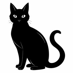 cat vector illustration, cat isolated on white, cat silhouette, cat vector art