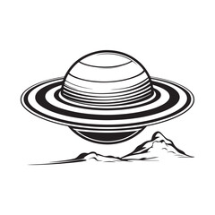 Saturn Logo Images vector. Planet Saturn logo vector illustration design isolated on white